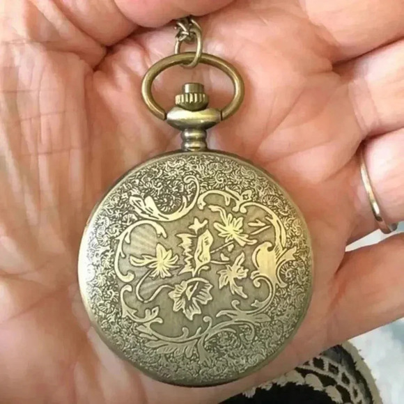 Motorcycle Bronze Pocket Watch and Chain NWT - Picture 4 of 4